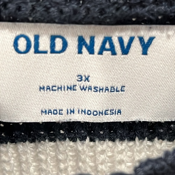 Old Navy Dark Blue & White Striped Sleeveless Sweater Sized Women’s 3X - Picture 3 of 5
